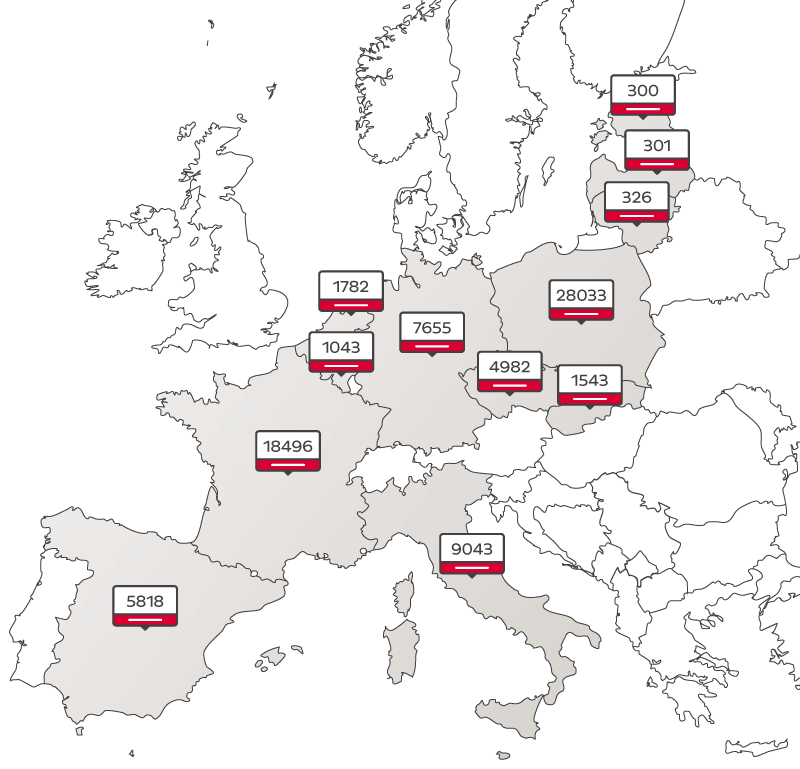 DPD Pickup w Europie mapa sieci