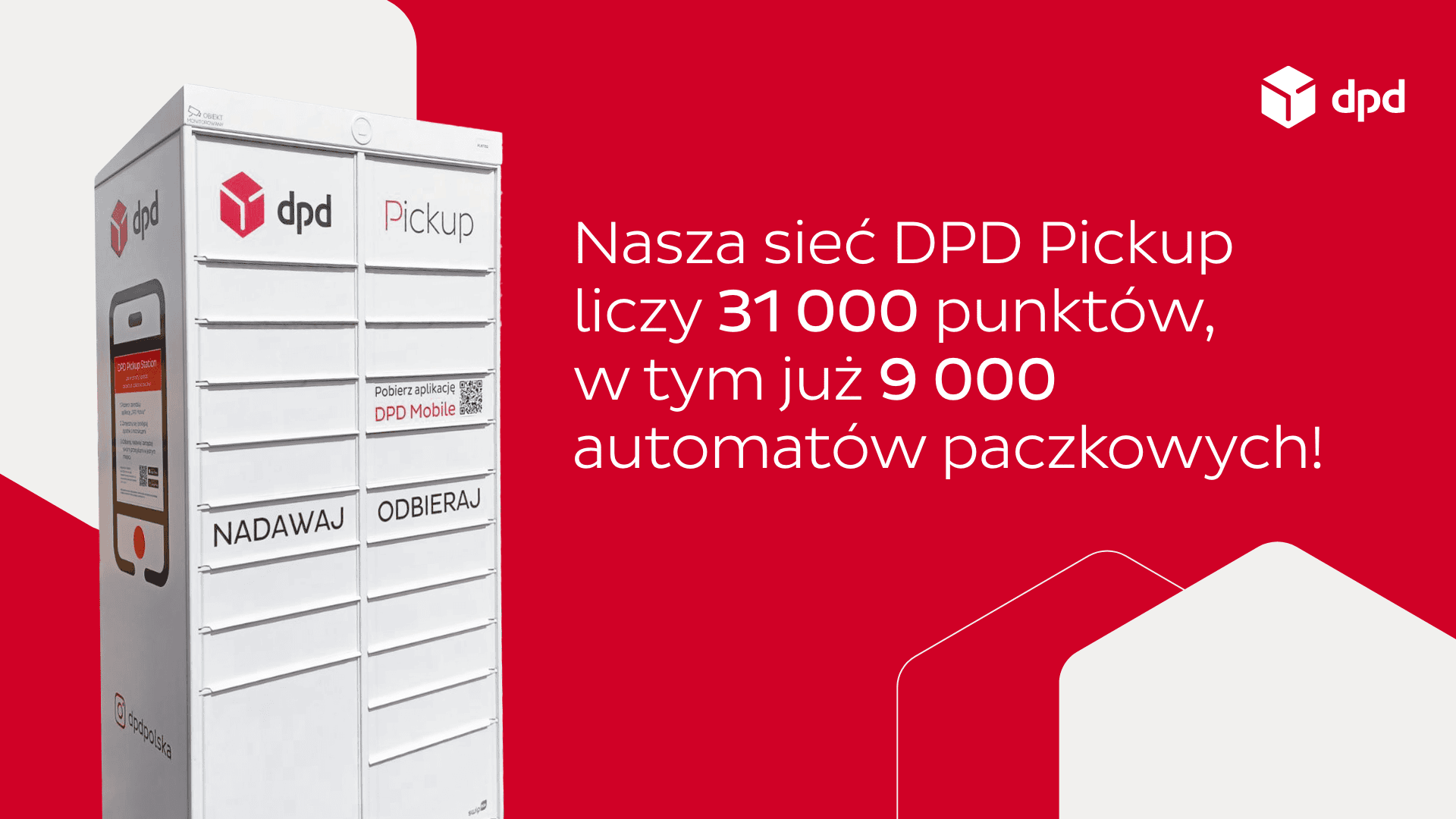 Automat paczkowy DPD Pickup. Nadawanie i odbiór przesyłek. Sieć 31000 punktów.